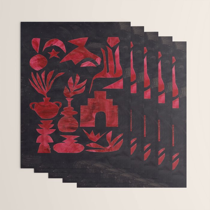 Crimson Village At Night  Wrapping Paper Gallery Image 3
