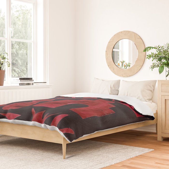 Crimson Village At Night  Duvet Cover Gallery Image 2