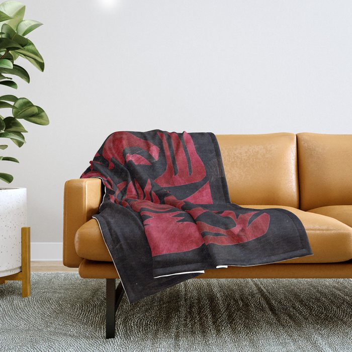 Crimson Village At Night  Throw Blanket Gallery Image 1