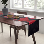 Crimson Village At Night  Table Runner Gallery Image 2