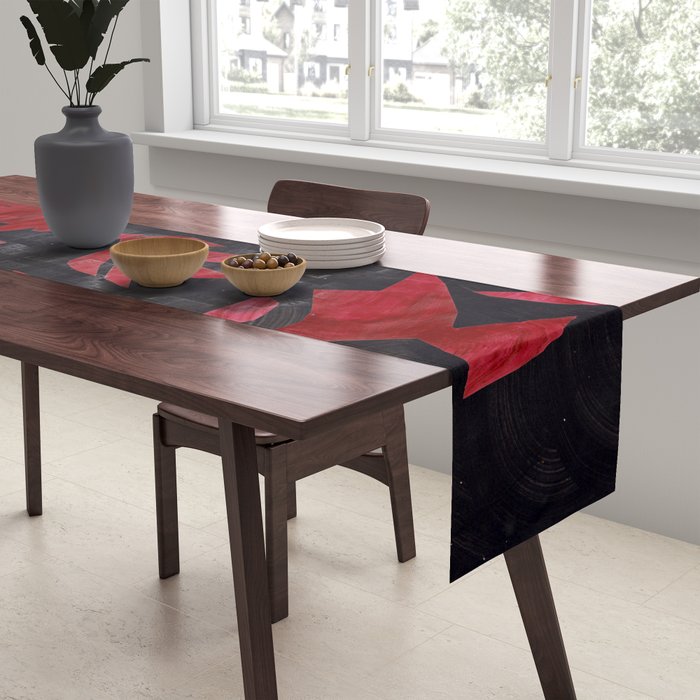 Crimson Village At Night  Table Runner Gallery Image 2
