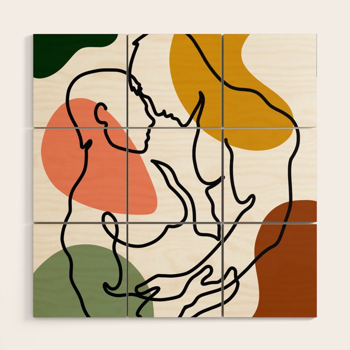 NOODDOOD Lines 7 Wood Wall Art Gallery Image 1