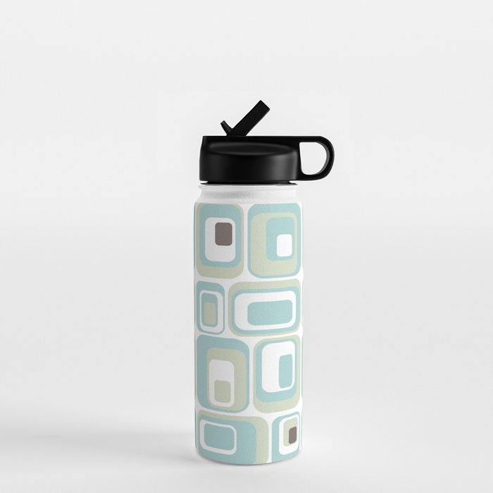 Retro Rectangles Mid Century Modern Geometric Vintage Style Water Bottle Gallery Image 1