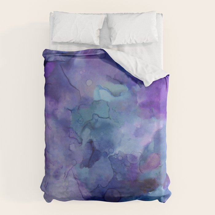 Abstract Colorful Purple Watercolor Duvet Cover Gallery Image 6