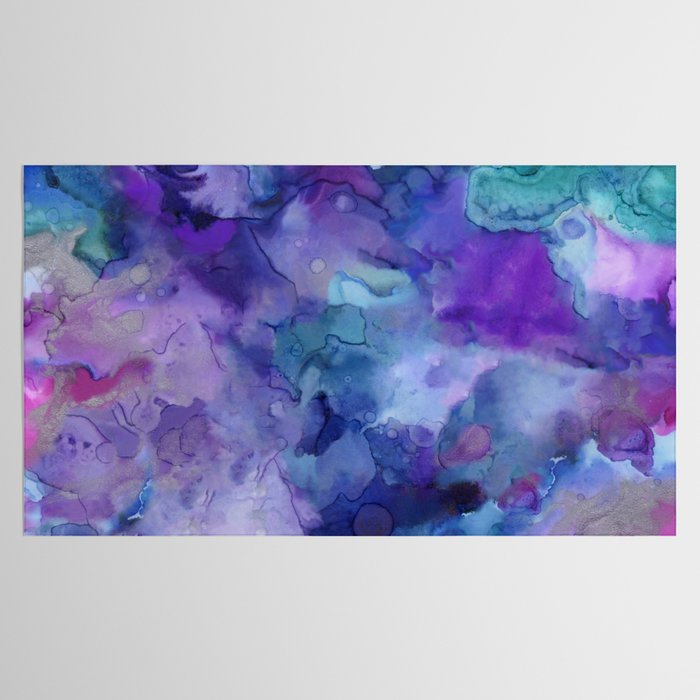 Abstract Colorful Purple Watercolor Tablecloth Gallery Image 2