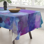 Abstract Colorful Purple Watercolor Tablecloth Gallery Image 3