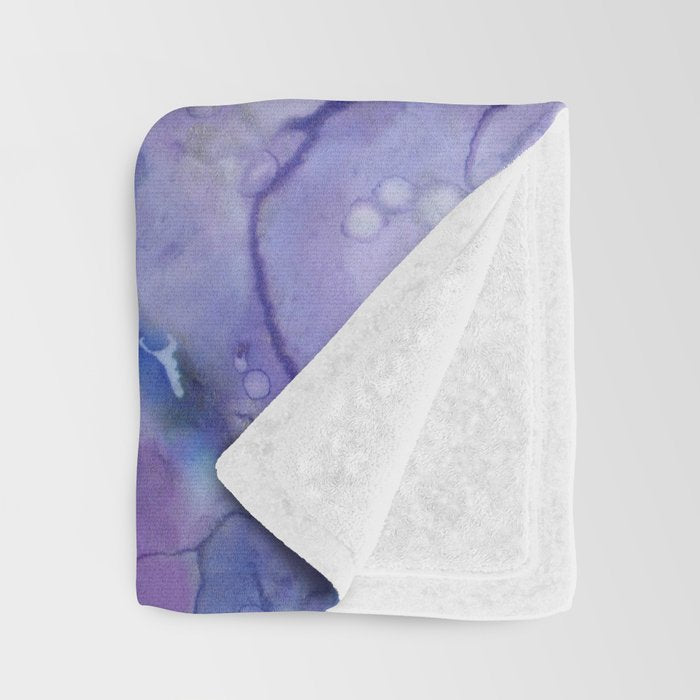 Abstract Colorful Purple Watercolor Throw Blanket Gallery Image 3