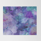 Abstract Colorful Purple Watercolor Throw Blanket Gallery Image 2