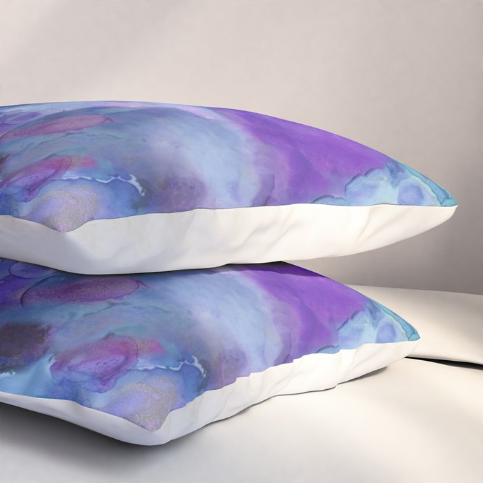 Abstract Colorful Purple Watercolor Pillow Sham Gallery Image 3