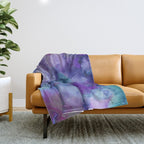 Abstract Colorful Purple Watercolor Throw Blanket Gallery Image 1