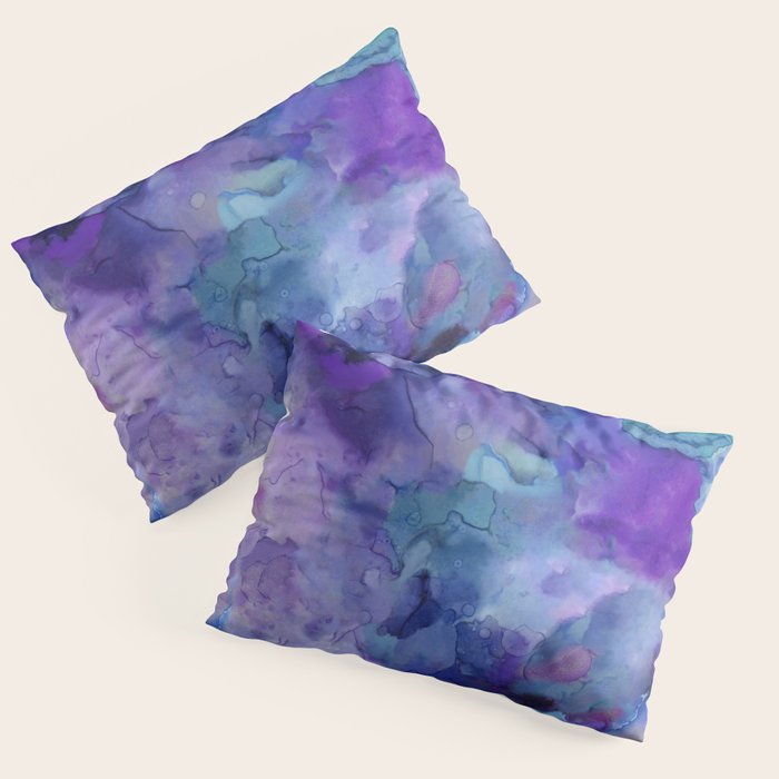 Abstract Colorful Purple Watercolor Pillow Sham Gallery Image 3