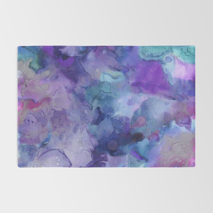 Abstract Colorful Purple Watercolor Rug Gallery Image 2