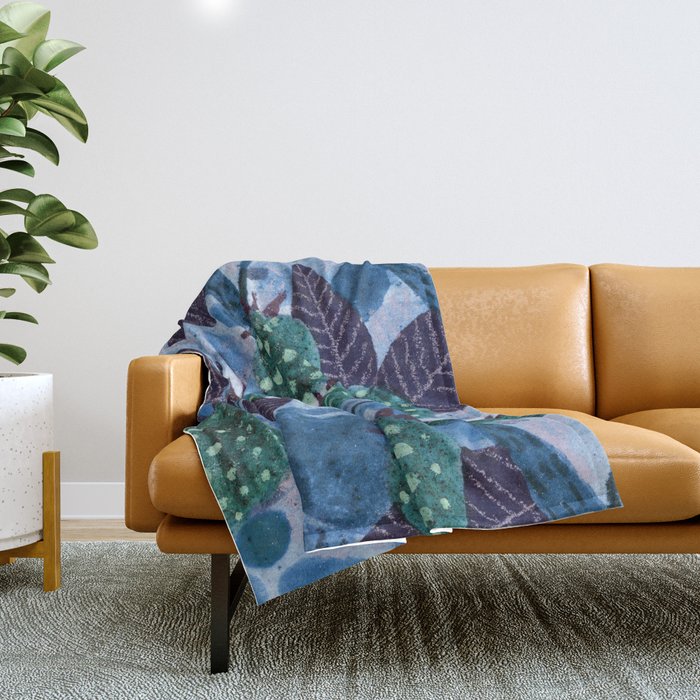 In Season in Blue Raspberry & Teal Throw Blanket Gallery Image 1