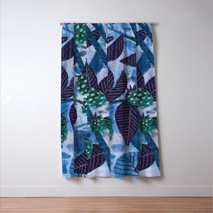 In Season in Blue Raspberry & Teal Window Curtain Gallery Image 3