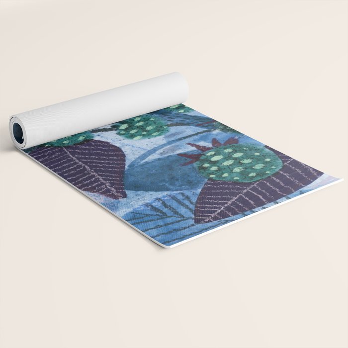 In Season in Blue Raspberry & Teal Yoga Mat Gallery Image 2