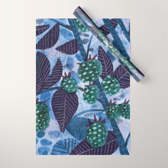 In Season in Blue Raspberry & Teal Wrapping Paper Gallery Image 1