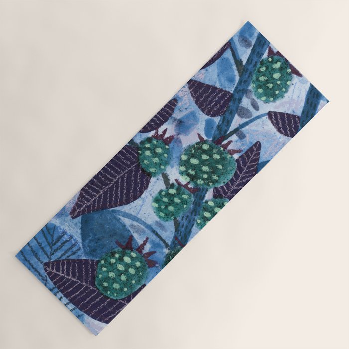 In Season in Blue Raspberry & Teal Yoga Mat Gallery Image 1