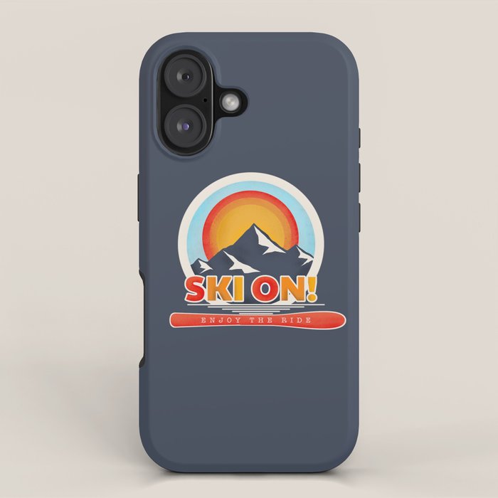 SKI ON! retro badge iPhone Case Gallery Image 1
