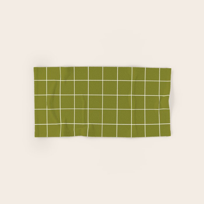 Grid (Matcha Green) Bath Towel Gallery Image 1