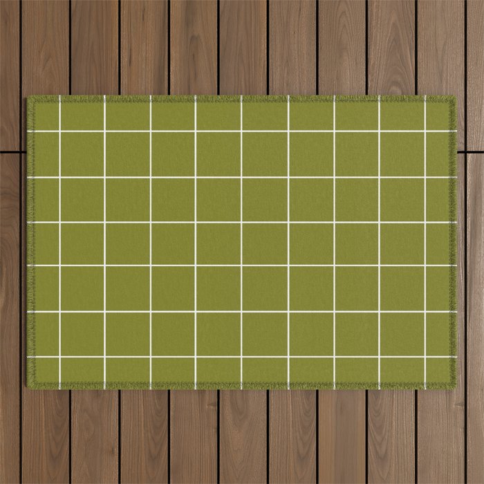 Grid (Matcha Green) Outdoor Rug Gallery Image 1