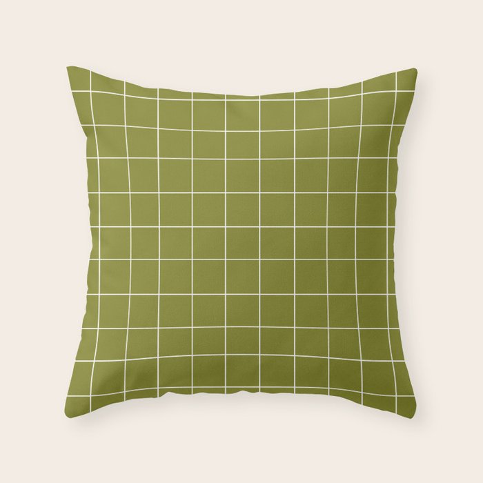 Grid (Matcha Green) Throw Pillow Gallery Image 6