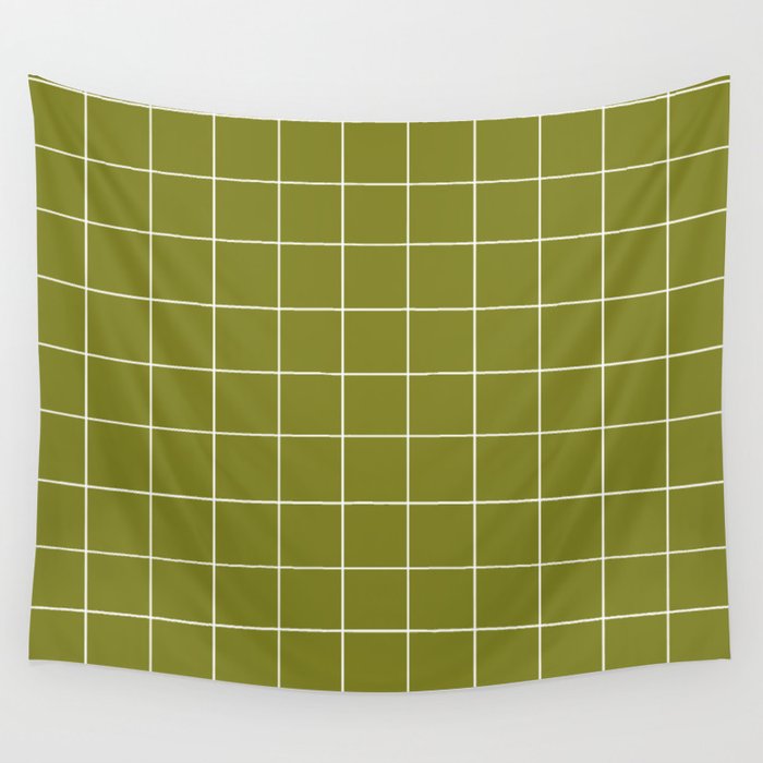 Grid (Matcha Green) Wall Tapestry Gallery Image 4