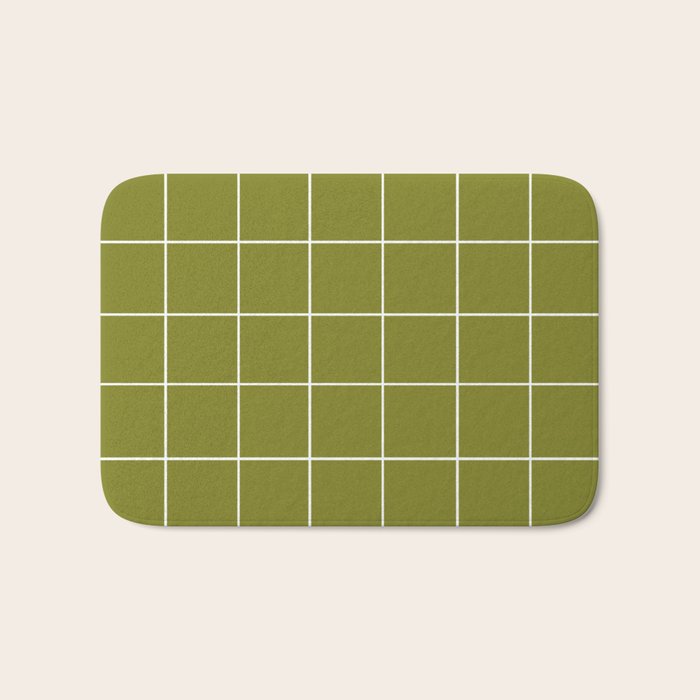 Grid (Matcha Green) Bath Mat Gallery Image 1