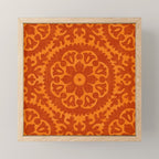 Folk Art Mandala - orange and red Mini Art Print Gallery Image 1