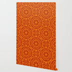 Folk Art Mandala - orange and red Wallpaper Gallery Image 2