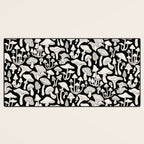 Mushrooms in Black And White Desk Mat Gallery Image 3