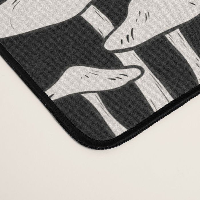 Mushrooms in Black And White Desk Mat Gallery Image 4