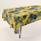 Fairy wren and poppies in yellow Tablecloth Gallery Image 1