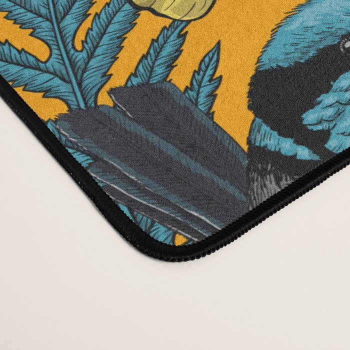 Fairy wren and poppies in yellow Desk Mat Gallery Image 4