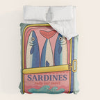 Tin of Love - Sardines in a Can with Heart Tail Duvet Cover Gallery Image 6