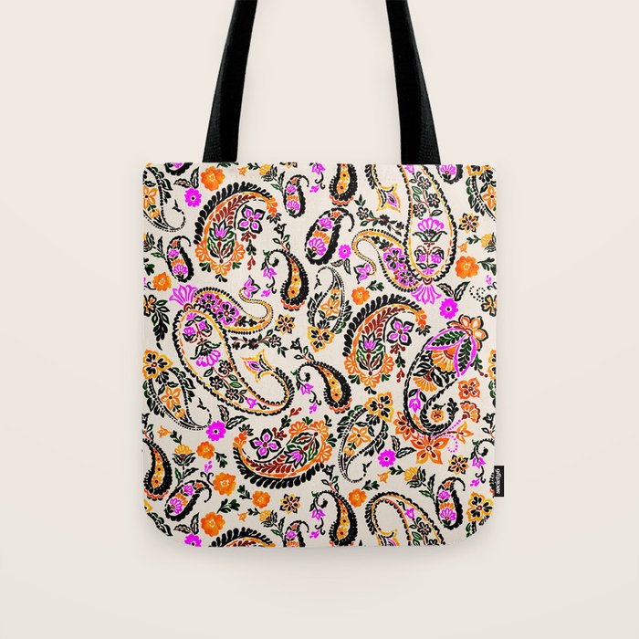 Vibrant paisley print Tote Bag Gallery Image 1