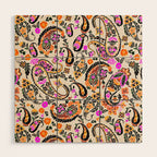 Vibrant paisley print Wood Wall Art Gallery Image 1