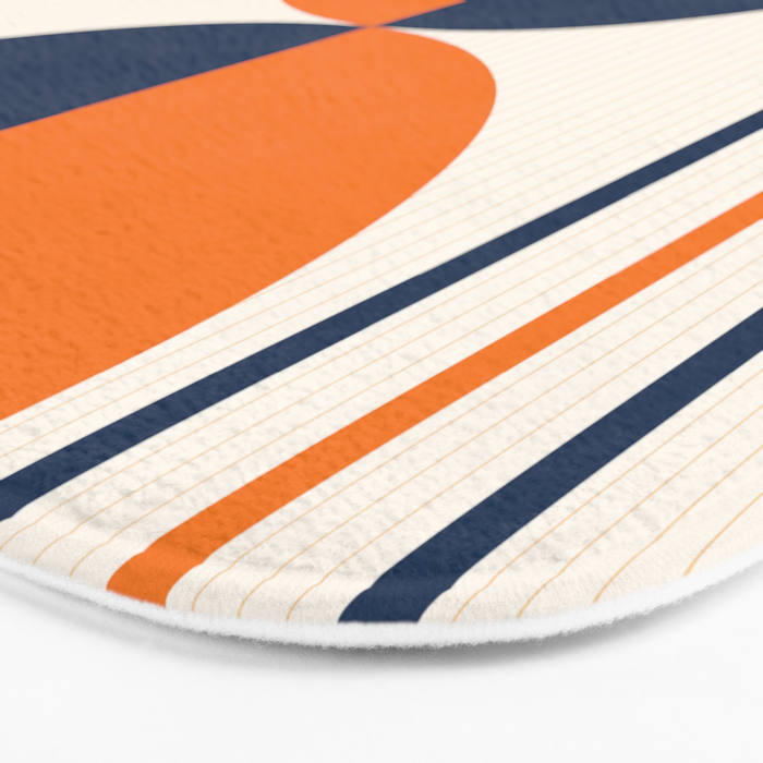 Abstract Shapes 78 in Orange and Navy Blue Bath Mat Gallery Image 3