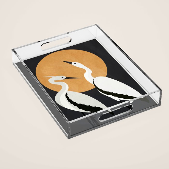 Two Abstract Birds I Acrylic Tray Gallery Image 1