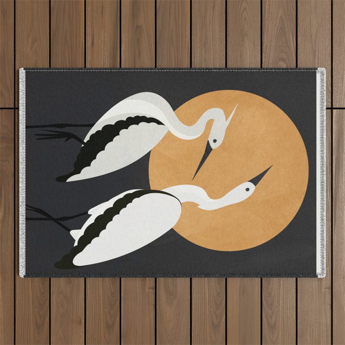 Two Abstract Birds I Outdoor Rug Gallery Image 1