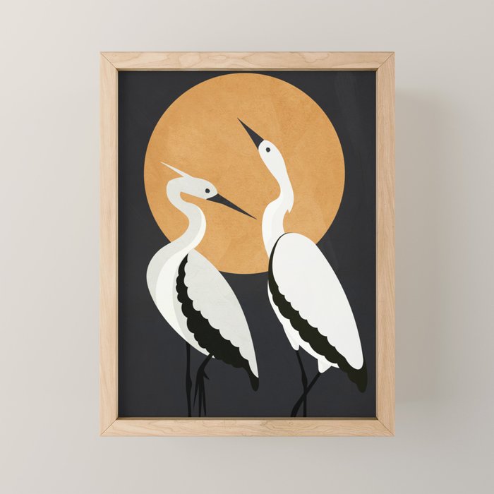 Two Abstract Birds I Mini Art Print Gallery Image 1