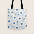 Flower field - charming blue Tote Bag Gallery Image 1