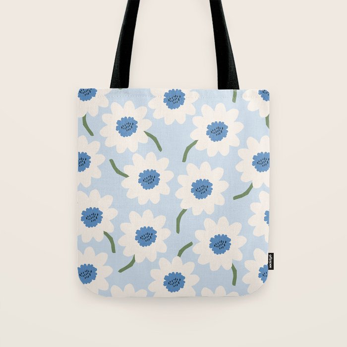 Flower field - charming blue Tote Bag Gallery Image 1