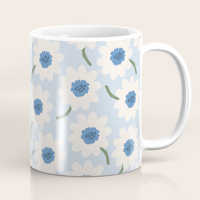Flower field - charming blue Coffee Mug Gallery Image 1