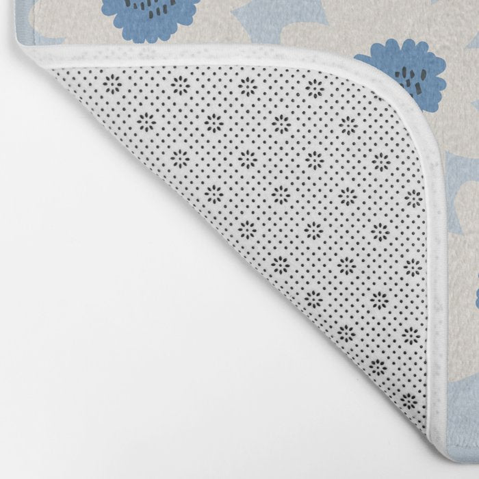 Flower field - charming blue Bath Mat Gallery Image 2
