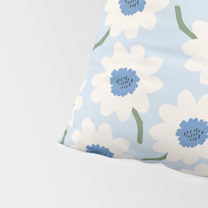 Flower field - charming blue Pillow Sham Gallery Image 4