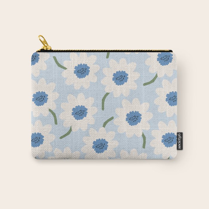 Flower field - charming blue Carry All Pouch Gallery Image 1