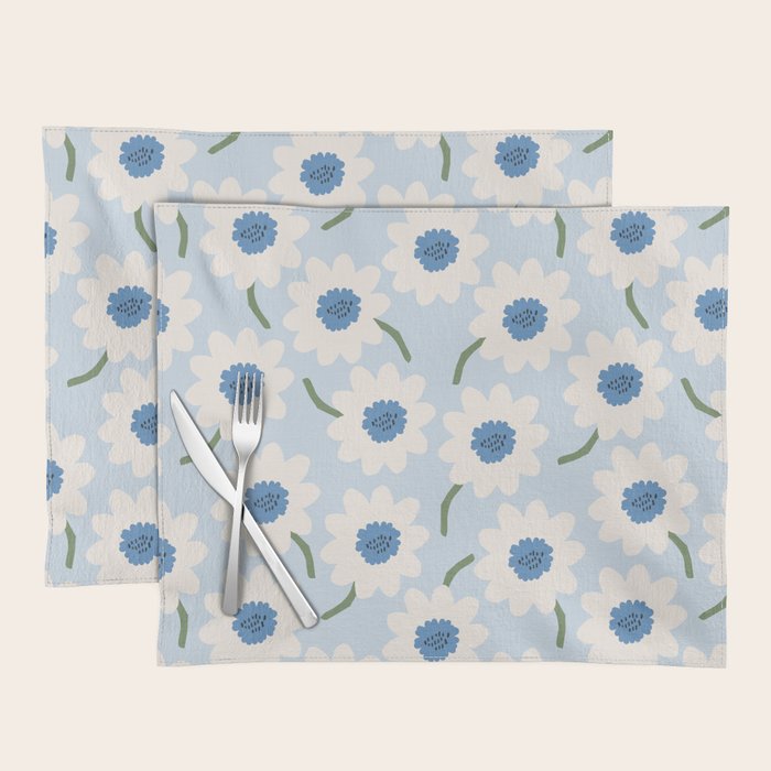 Flower field - charming blue Placemat Gallery Image 1