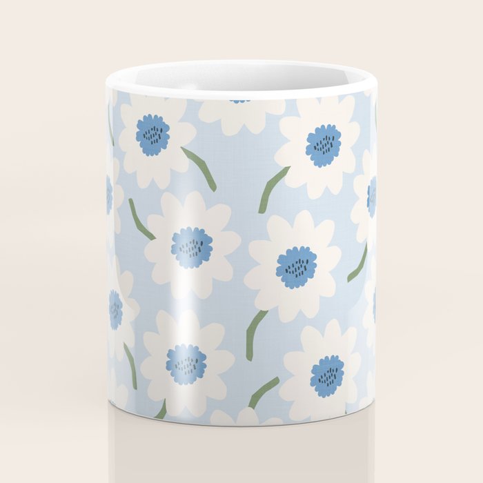 Flower field - charming blue Coffee Mug Gallery Image 4