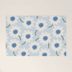Flower field - charming blue Welcome Mat Gallery Image 1