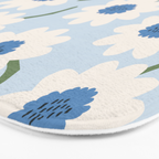 Flower field - charming blue Bath Mat Gallery Image 3